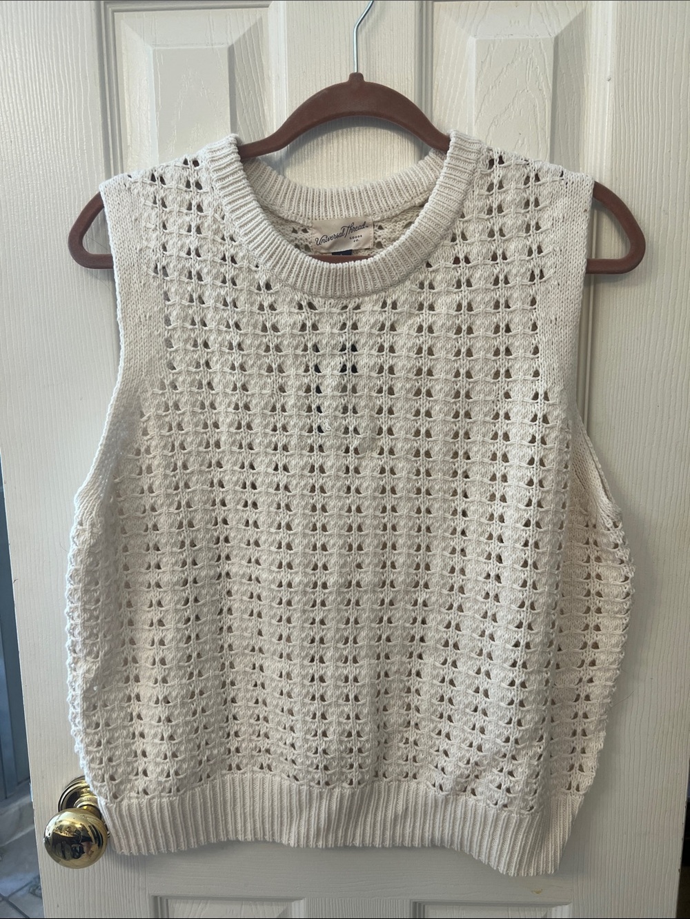 Universal Thread Cream Open-Knit Sleeveless Sweater Vest